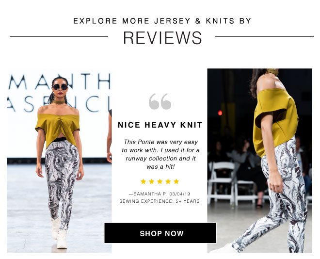 SHOP JERSEY & KNITS BY REVIEWS