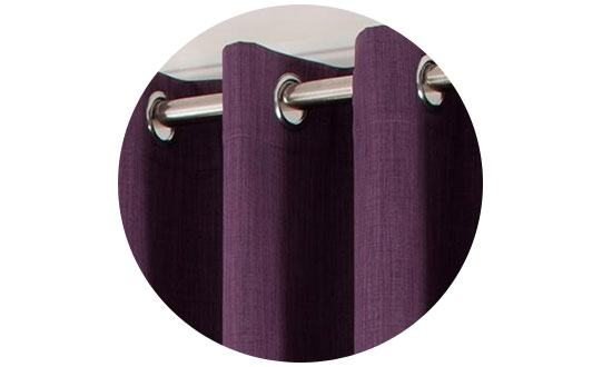 Solar Aubergine Blackout Eyelet Curtains