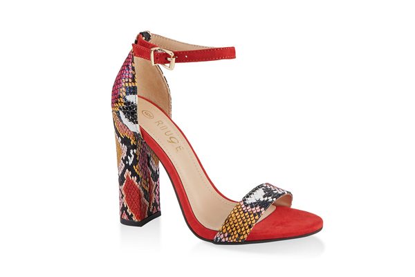 Printed Single Band High Heel Sandals