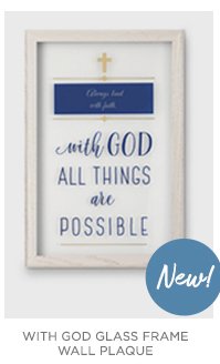 With God Glass Frame Wall Plaque