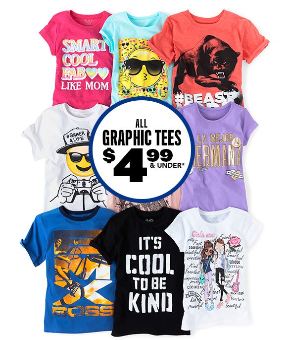 All Graphic Tees $4.99 & Under