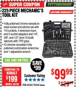225 Pc Mechanic's Tool Set