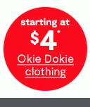 starting at $4* Okie Dokie clothing