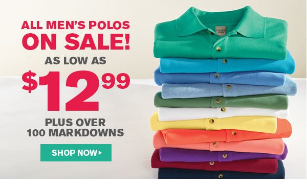 Men's Polos as low as $12.99