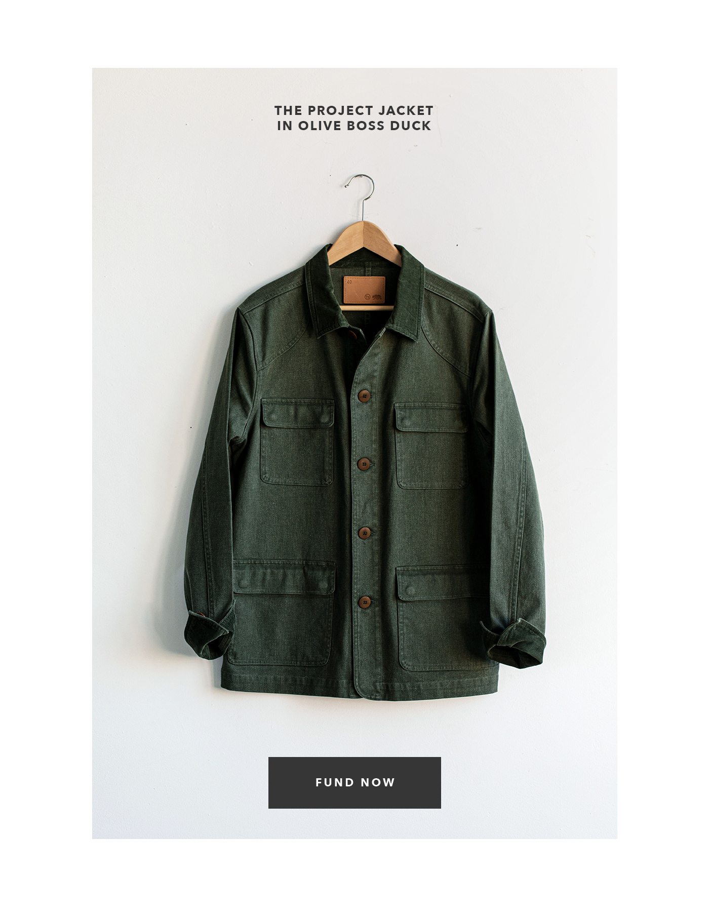 the project jacket in olive boss duck