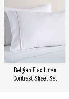 Belgian Flax Linen Contrast Sheet Set