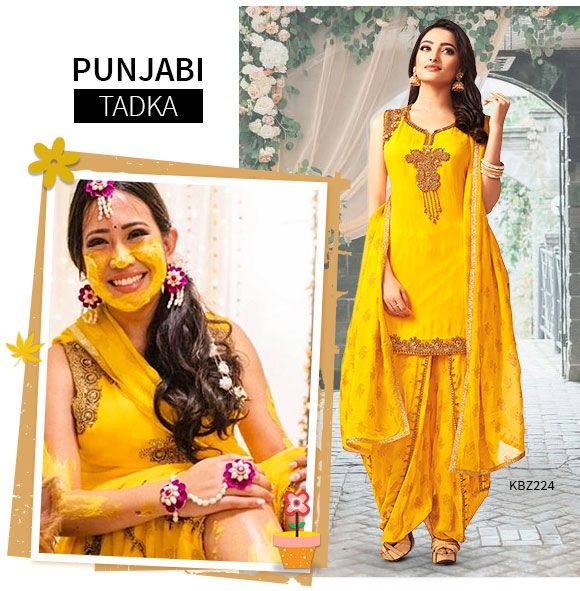 yellow punjabi suit for haldi