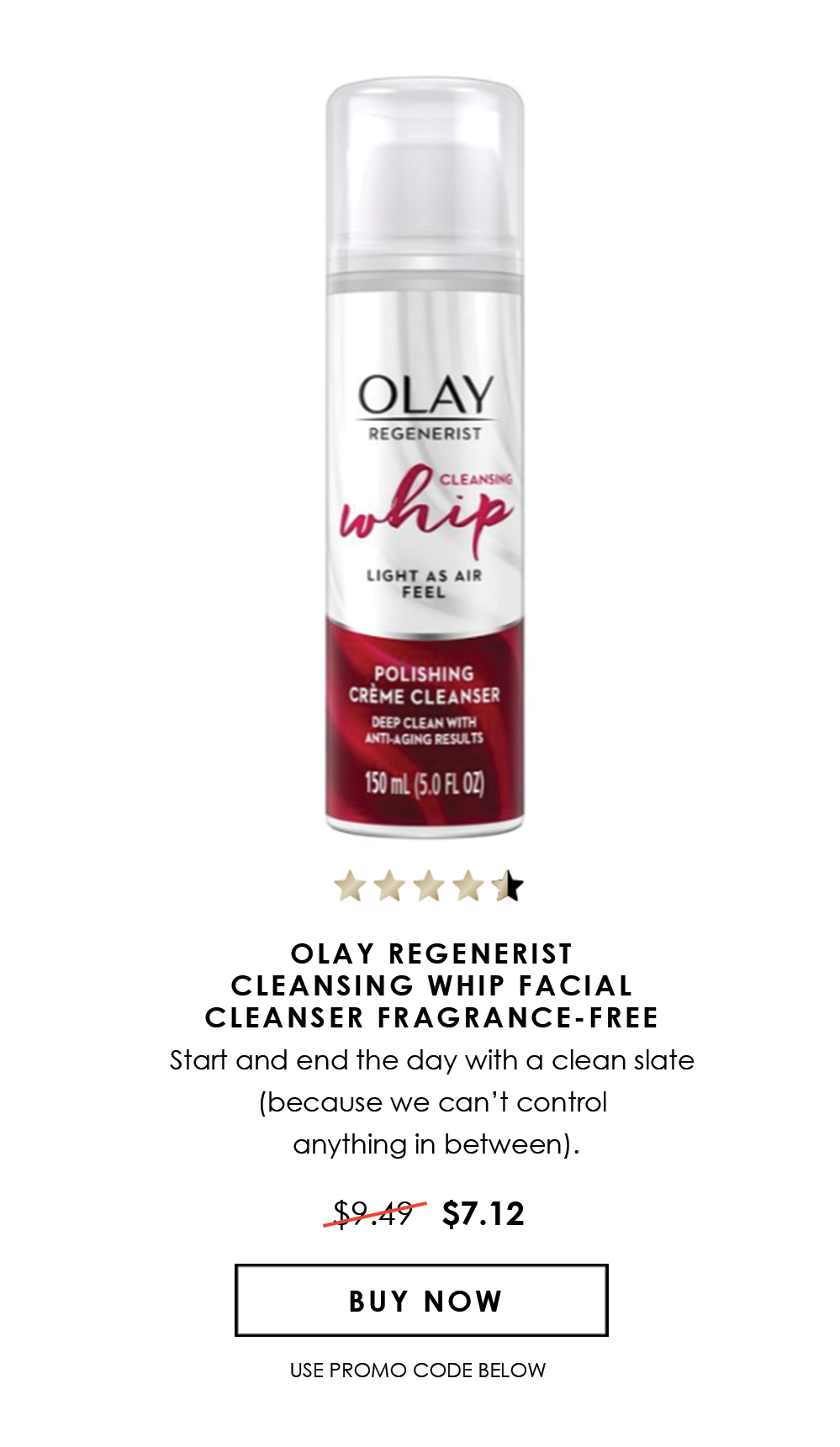25% Off Regenerist Cleansing Whip Facial Cleanser Fragrance-Free