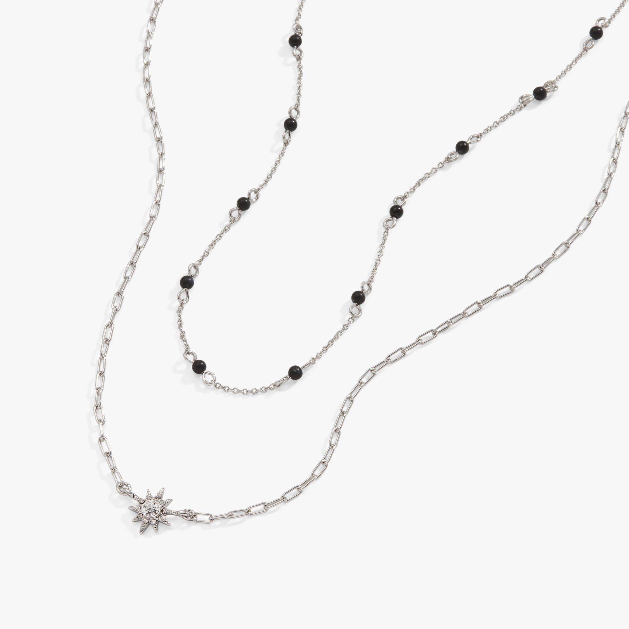 Delicate Star Necklace, Reconstituted Onyx