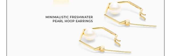 Minimalistic Freshwater Cultured Pearl Hoop Earrings