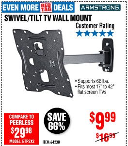 View 17 in. to 42 in. Swivel/Tilt TV Wall Mount - Small TV