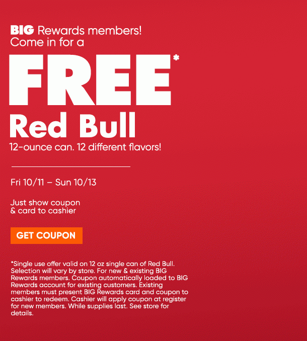 Free Red Bull get coupon