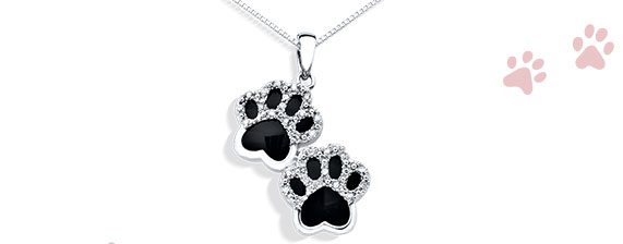 Onyx Paw Print Necklace