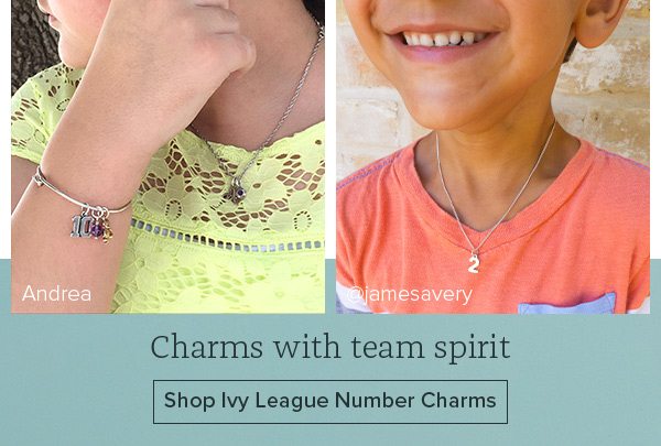 Charms with team spirit - Shop Ivy League Number Charms