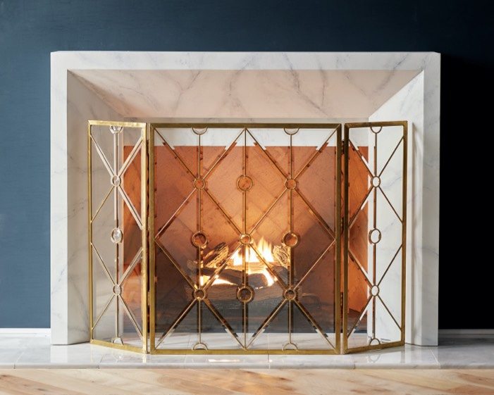 Bellamy Beveled Glass Fireplace Screen