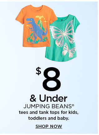 $8 and under jumping beans tees and tank tops for kids toddlers and baby. shop now.