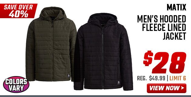 Matix Men's Hooded Fleece Lined Jacket