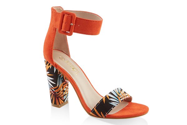 Buckle Ankle Strap Block Heel Sandals