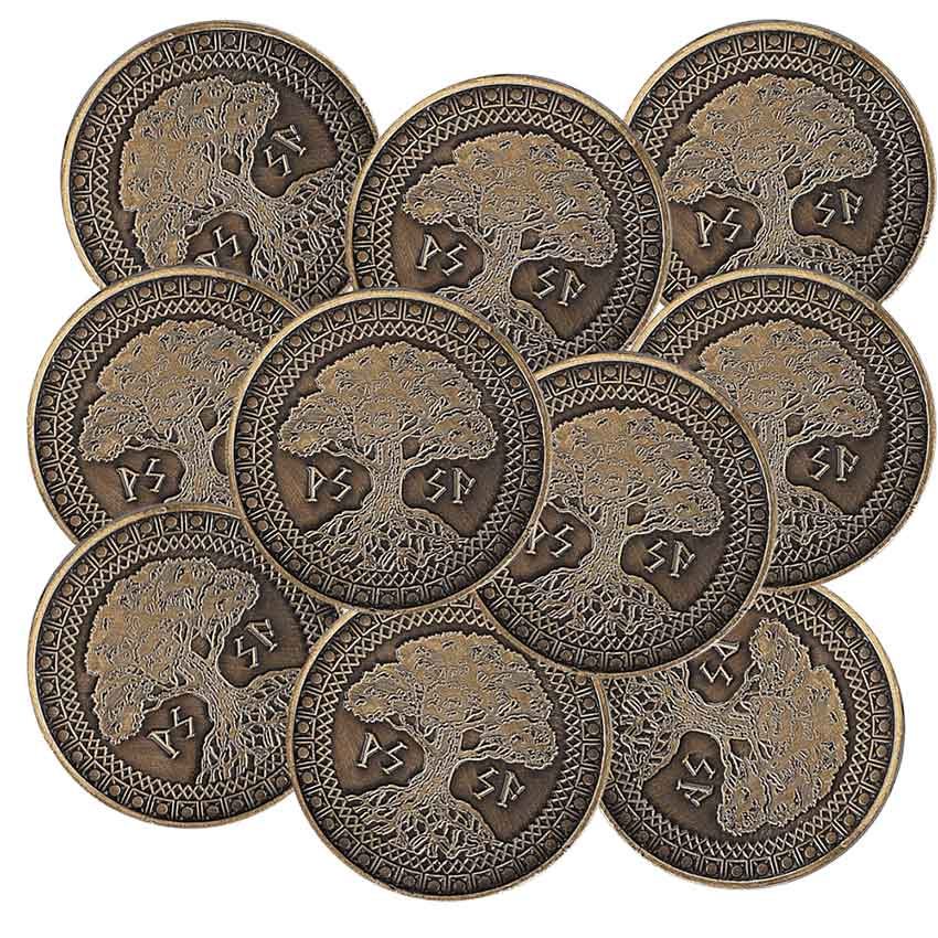 Set of 10 Gold LARP Coins