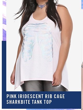 Iridecent Rib Cage Sharkbite Tank Top