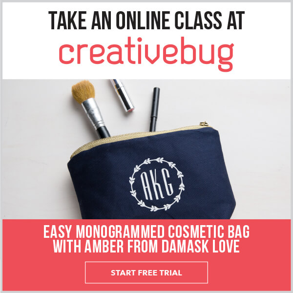 Take an online class at Creativebug. Easy Monogrammed Cosmetic Bag with Amber from Damask Love. START FREE TRIAL.