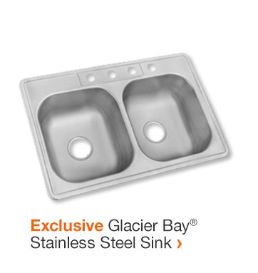 Exclusive Glacier Bay stainless steel sink