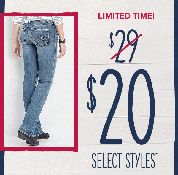 Limited time! $20 select styles