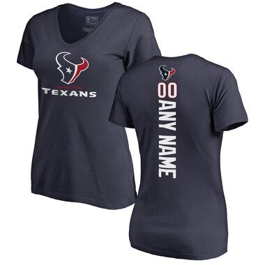 NFL Pro Line Houston Texans Women's Navy Personalized Backer T-Shirt