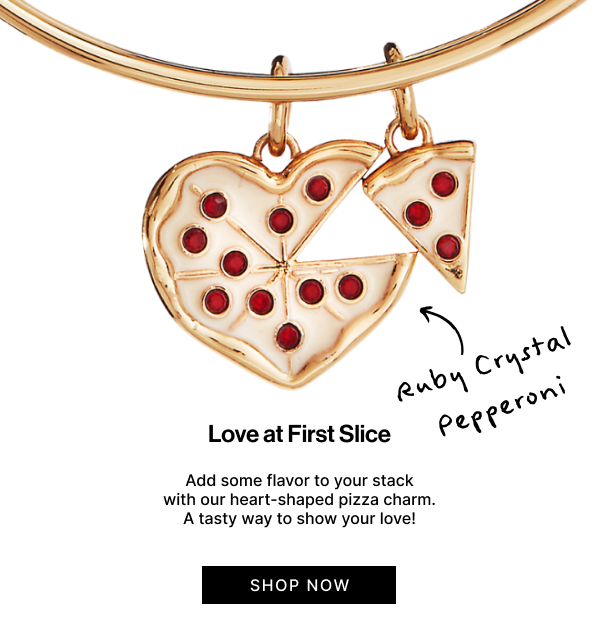 Love at First Slice | Add some flavors to your stack with our heart-shaped pizza charm.