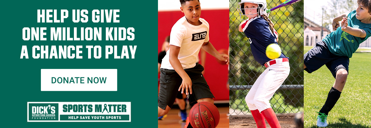 Help us give one million kids a chance to play. Donate Now. Sports Matter. Help save youth sports.