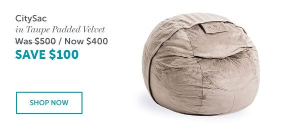 CitySac in Taupe Padded Velvet | SAVE $100 | SHOP NOW >>
