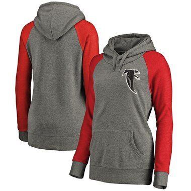 Atlanta Falcons NFL Pro Line Women's Lounge Tri-Blend Pullover Hoodie - Gray/Red