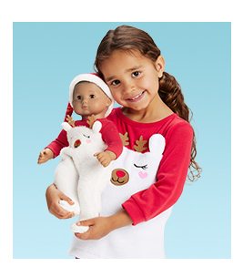 Reindeer Pajamas for Little Girls & Bitty Baby Dolls