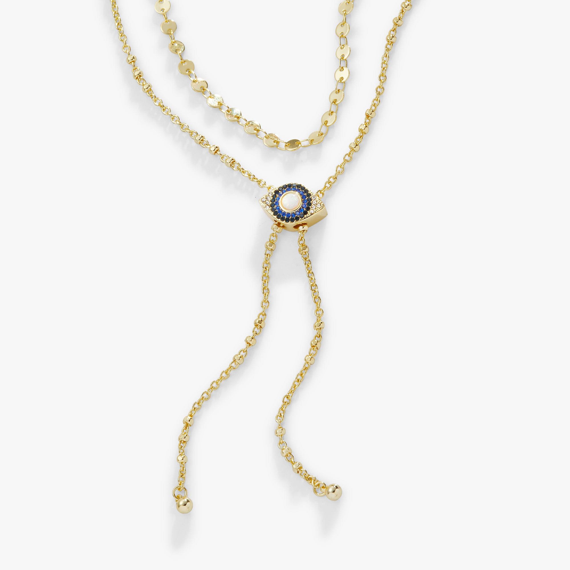 Image of Evil Eye Layered Bolo Necklace