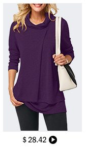 Long Sleeve Cowl Neck Layered T Shirt