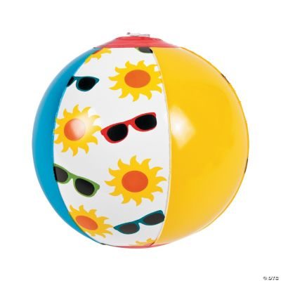 Inflatable 5" Summer Print Mini Beach Balls - 12 Pc.