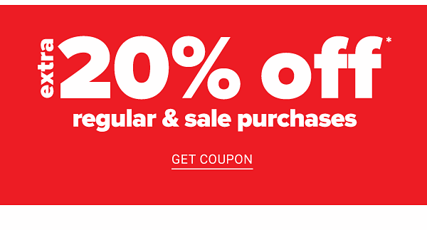 Extra 20% off Regular & Sale Purchases - Get Coupon