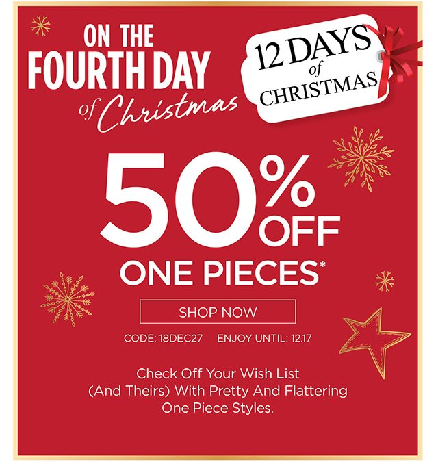 On The Fourth Day of Christmas - 50% Off One Pieces