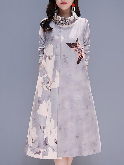 Neck hift Daily Floral Midi D...