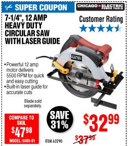 View 7-1/4 in. 12 Amp Heavy Duty Circular Saw With Laser Guide System