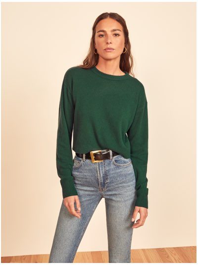 Relaxed Cropped Cashmere Crew