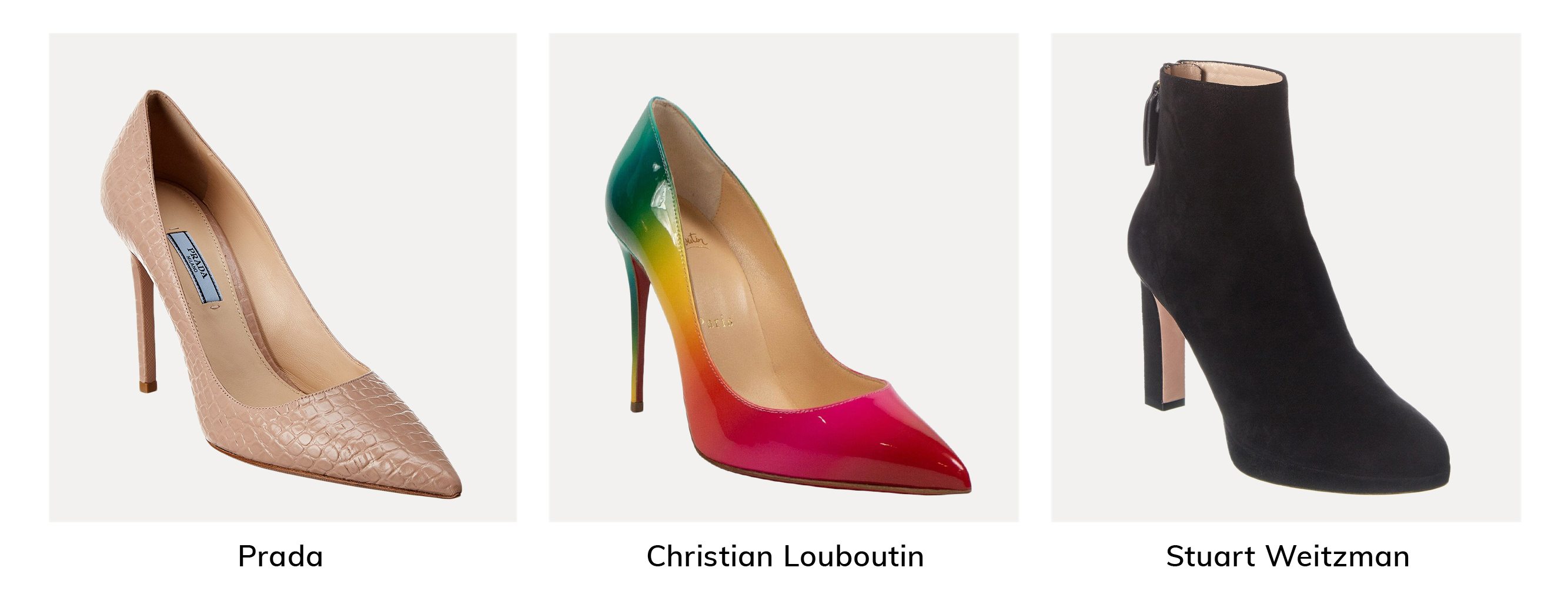 Prada, Christian Louboutin and Stuart Weitzman Shoes on Sale Now