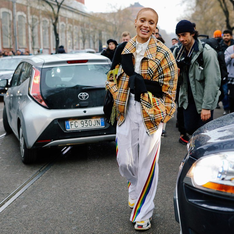 Adwoa Aboah in a Burberry jacket