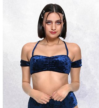 Blue Velvet High-Waisted Swim Bottoms