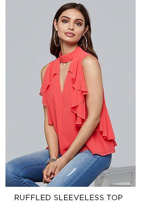 Ruffled Sleeveless Top