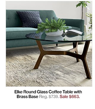 Elke Round Glass Coffee Table with Brass