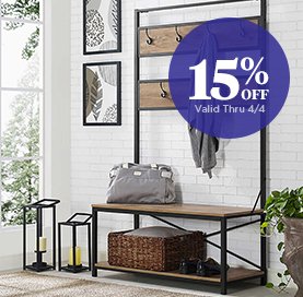 15% OFF Valid thru 4/4.