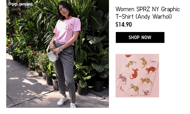 WOMEN SPRZ NY GRAPHIC T-SHIRT (ANDY WARHOL) $14.90