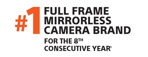 #1 FULL FRAME MIRRORLESS CAMERA BRAND FOR THE 8TH CONSECUTIVE YEAR(1)