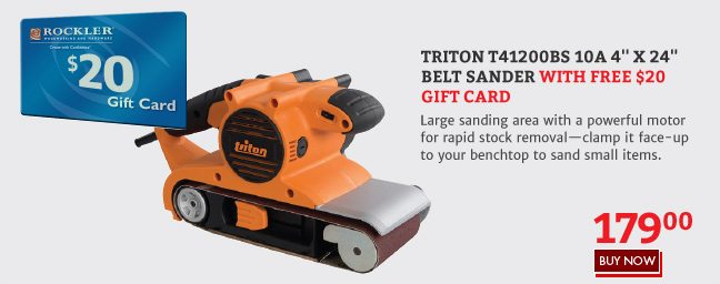 Triton T41200BS 10A 4" x 24" Belt Sander with Free $20 Gift Card!